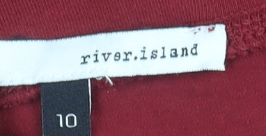 River Island Women's Red Pencil Skirt Size 10 Cotton Stretch