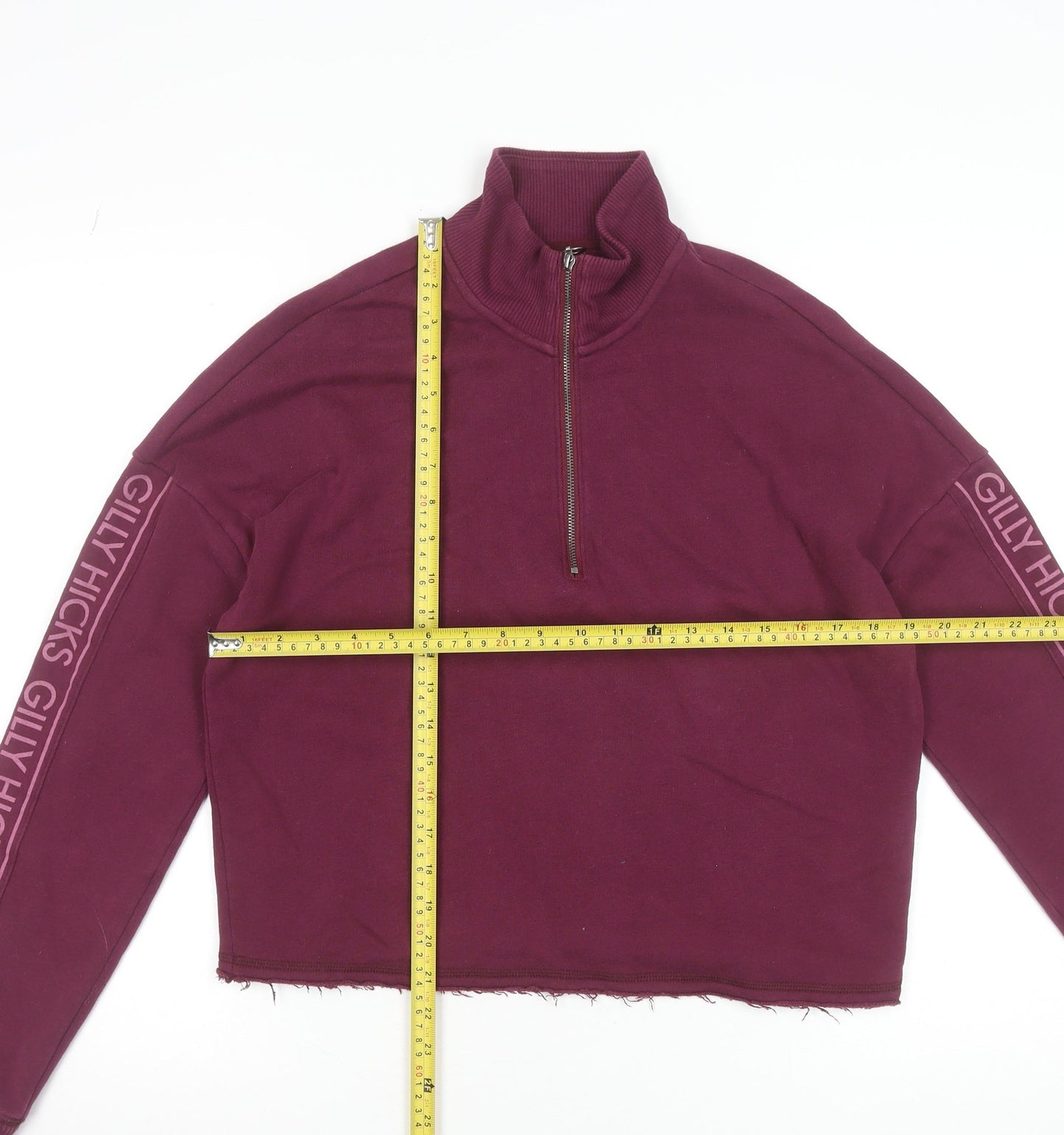 Gilly Hicks by Hollister Womens Burgundy 1/2 Zip Logo Sweatshirt M