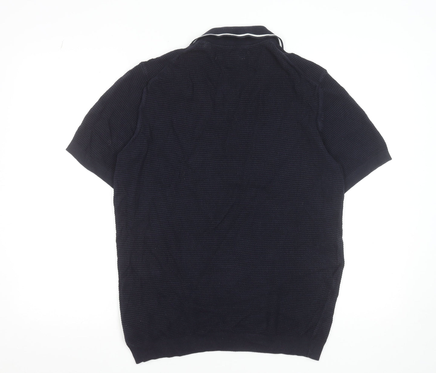 GANT Men's Blue Organic Cotton Short Sleeve Polo Shirt M