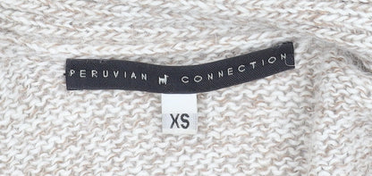 Preloved Peruvian Connection Women's Beige Alpaca Knit Cardigan XS - Label