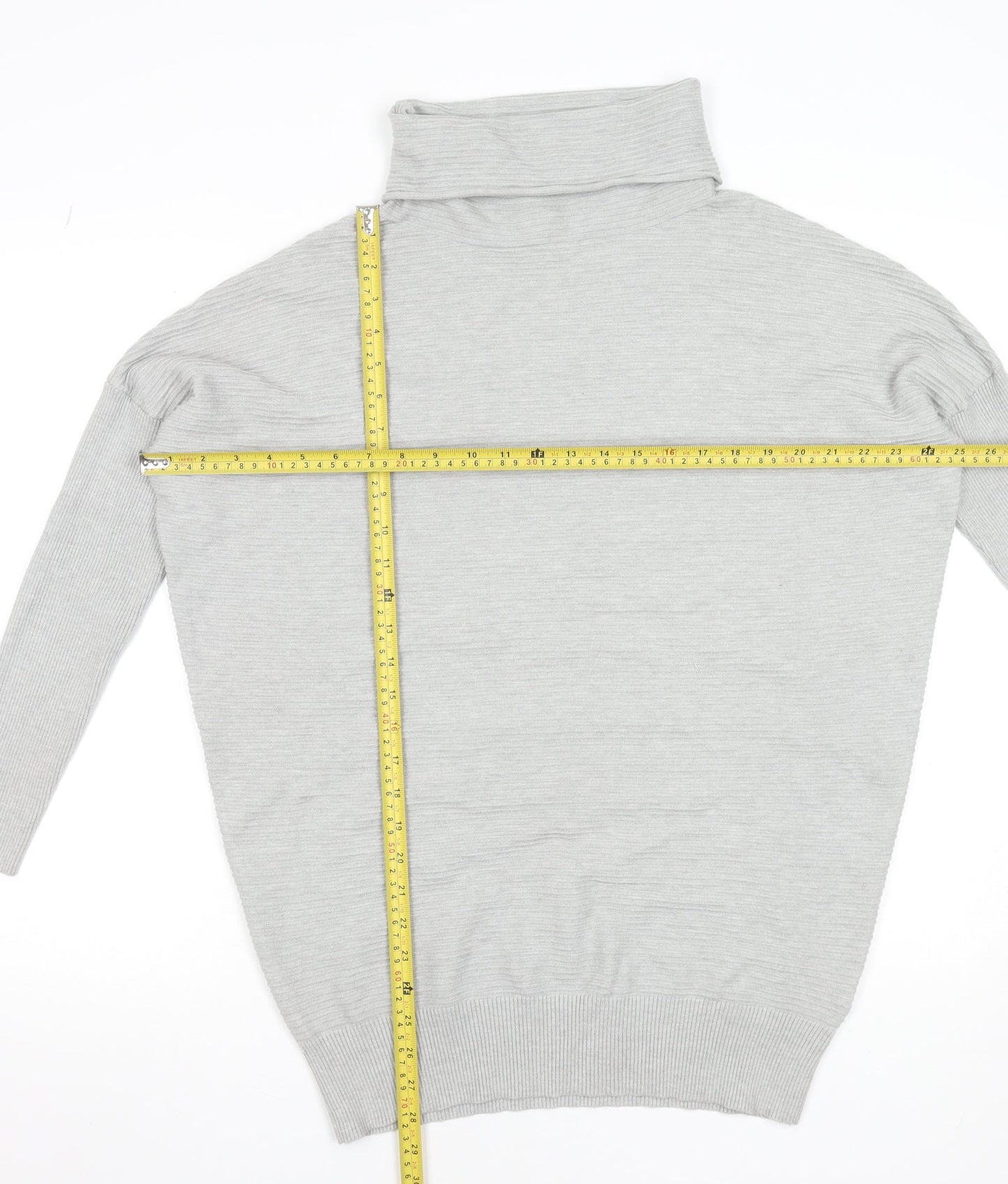 Phase Eight Women's Grey Roll Neck Long Sleeve Pullover Jumper Size S