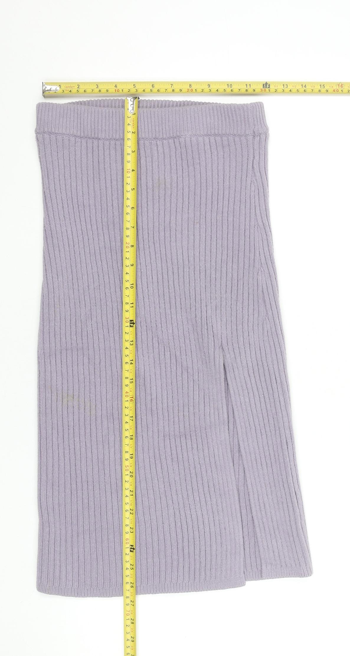 Hollister Women’s Purple Knit Ribbed Midi Skirt XS Ultra High Rise
