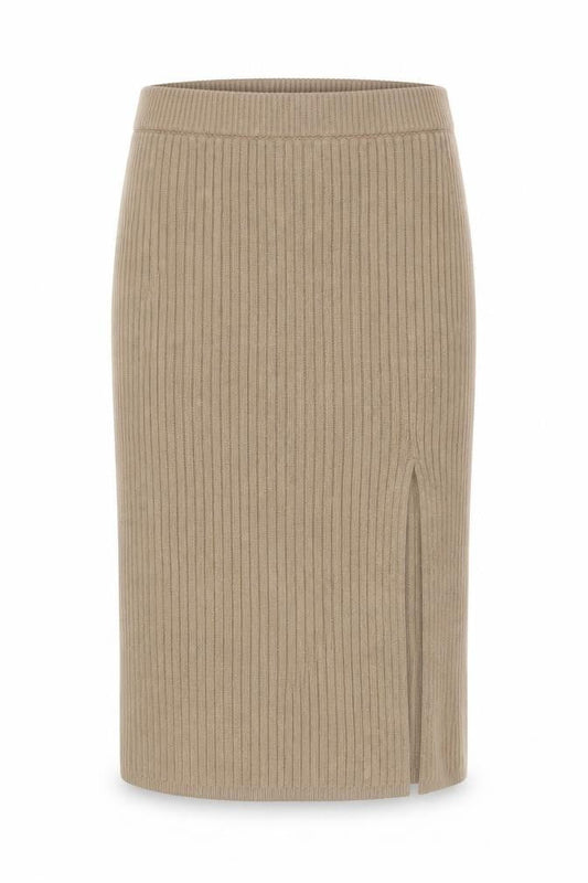 Hollister Women’s Beige Knit Midi Straight Skirt Size S Ultra High Rise