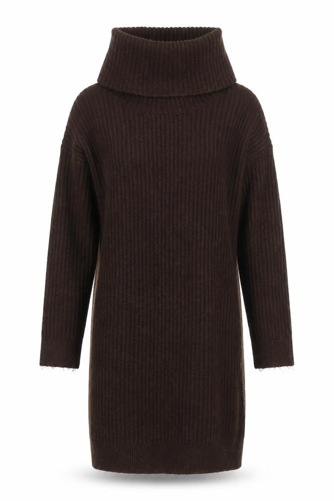 Pimkie Women Brown Roll Neck Knit Jumper Dress Size S