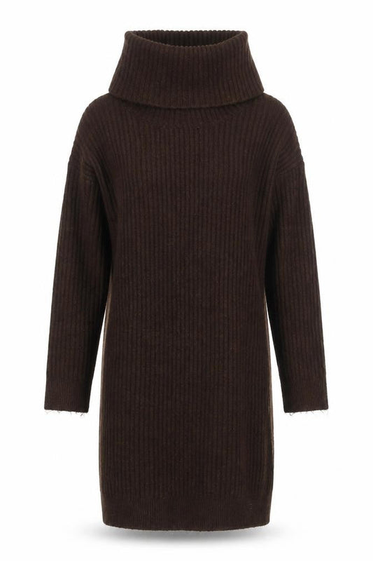 Pimkie Women Brown Roll Neck Knit Jumper Dress Size S