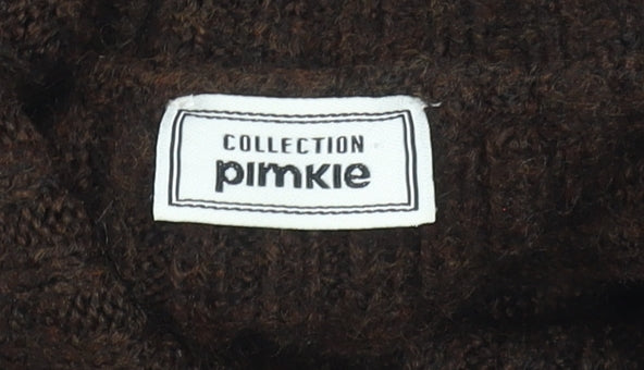 Pimkie Women Brown Roll Neck Knit Jumper Dress Size S
