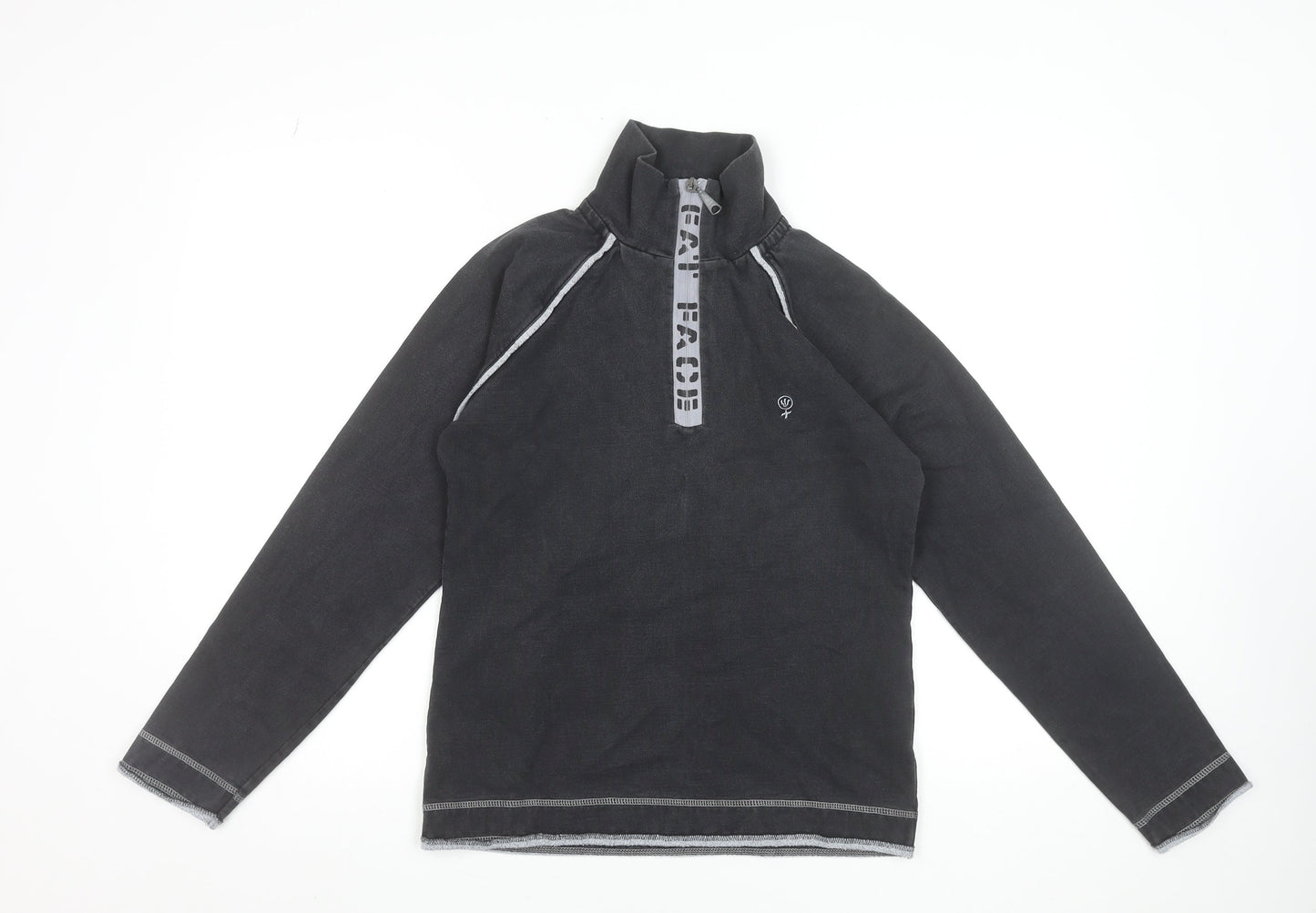 Fat Face Women's Black Size 8 1/4 Zip Pullover Sweatshirt