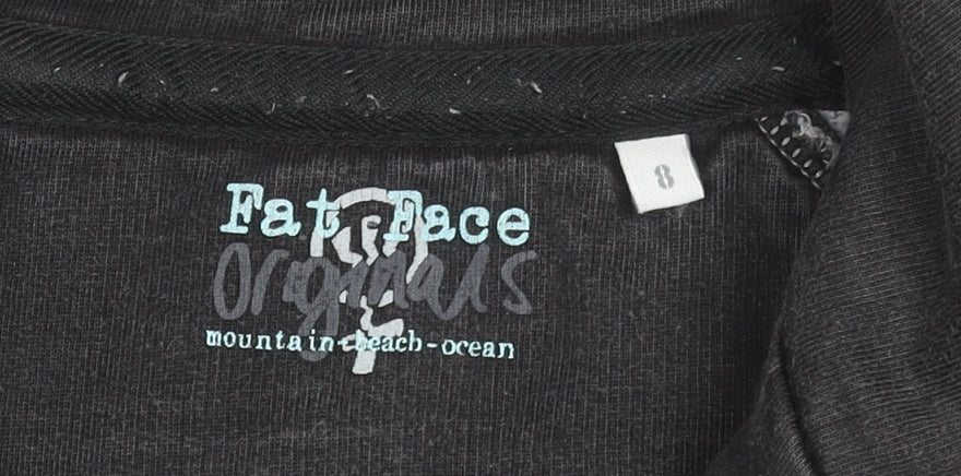 Fat Face Women's Black Size 8 1/4 Zip Pullover Sweatshirt
