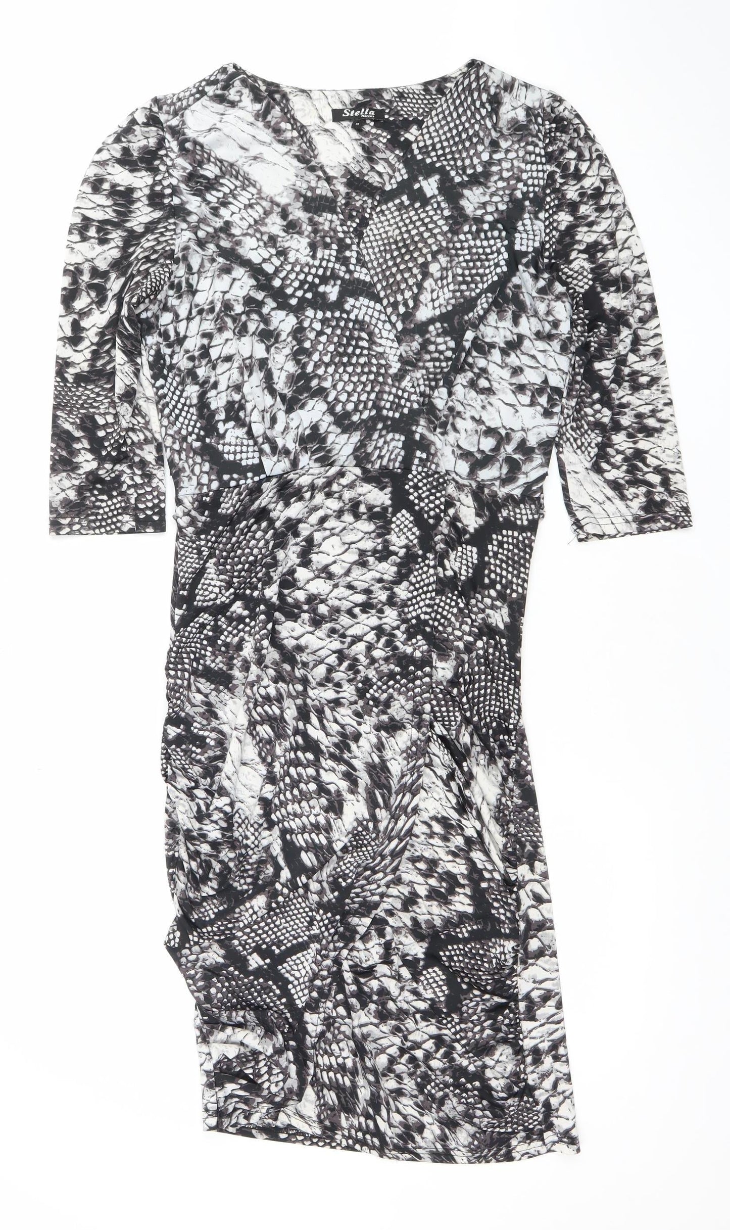 Stella Morgan Womens Black Snake Print Bodycon Dress M