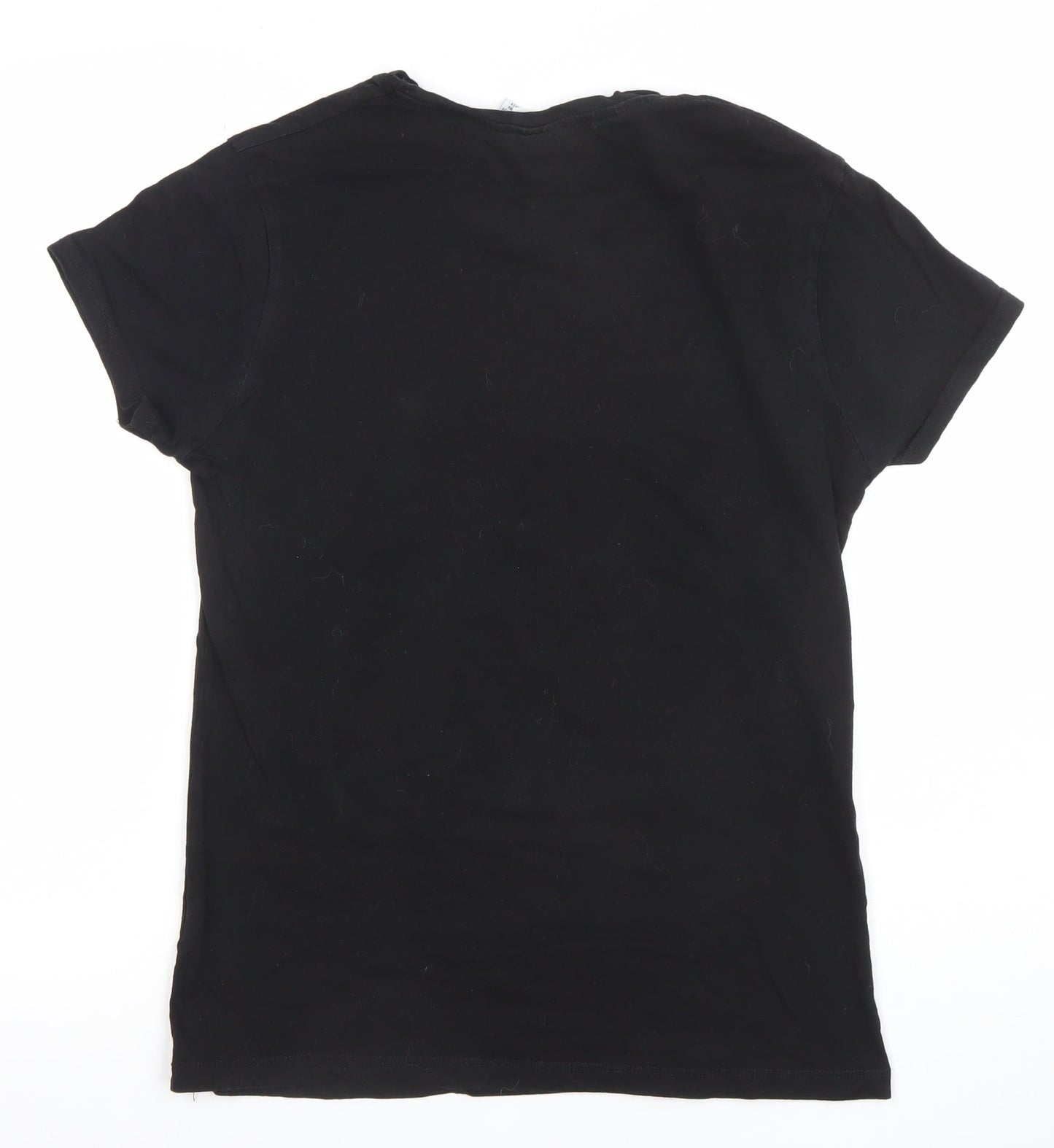 RuPaul Women's Black Pop Art Graphic Short Sleeve Cotton T-Shirt 2XS