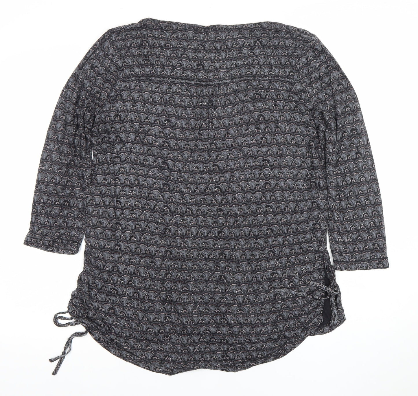 Fat Face Womens Grey Geometric 3/4 Sleeve Tunic Blouse UK 12