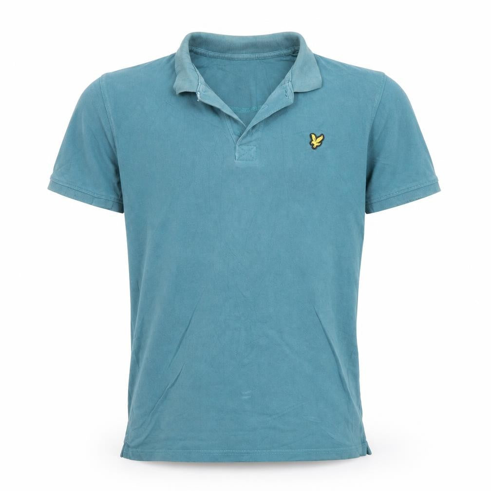 Lyle & Scott Boys Blue Cotton Polo Shirt 12-13 Years Short Sleeve Top