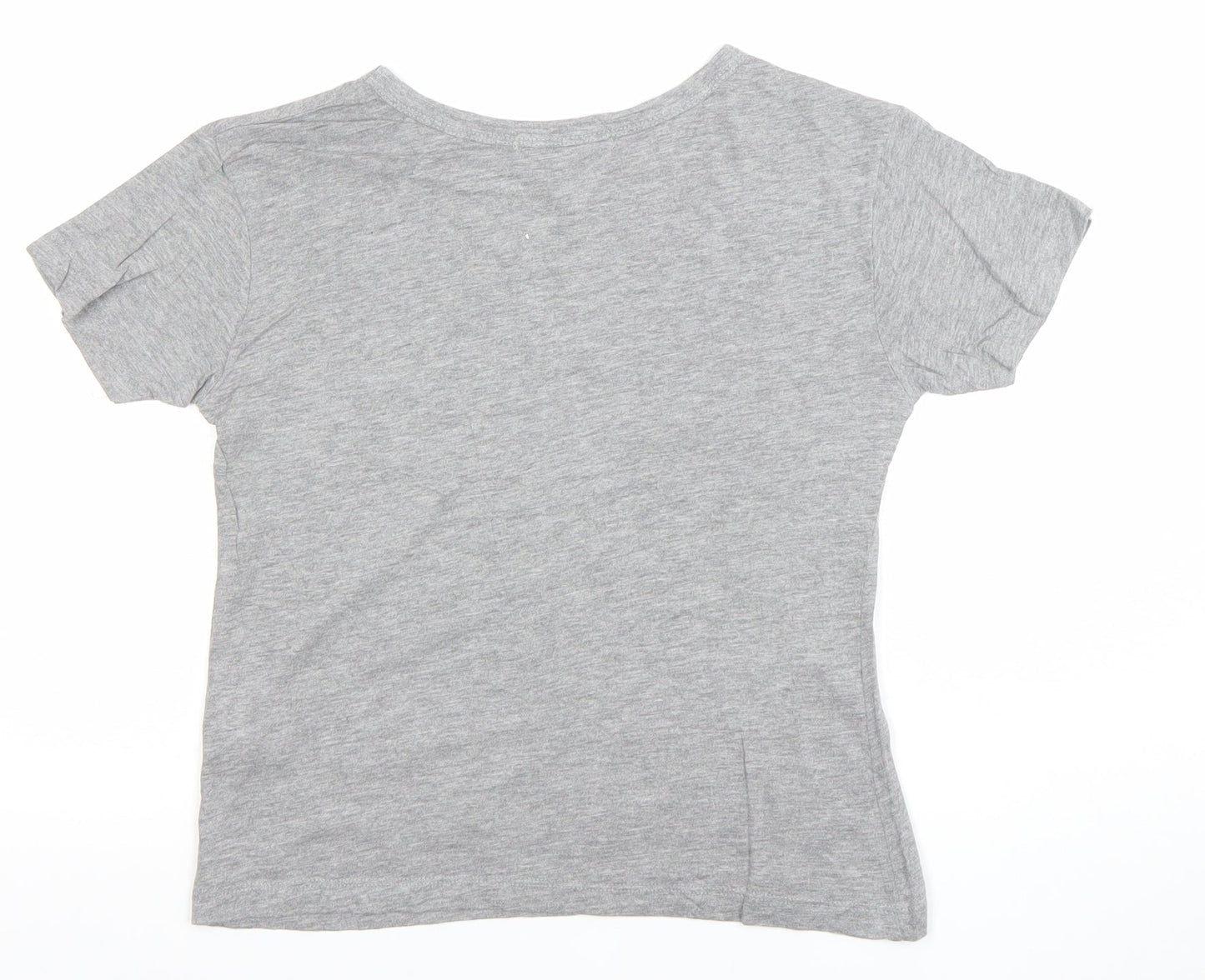 Pull&Bear Women's Grey S Graphic T-Shirt Crew Neck Short Sleeve