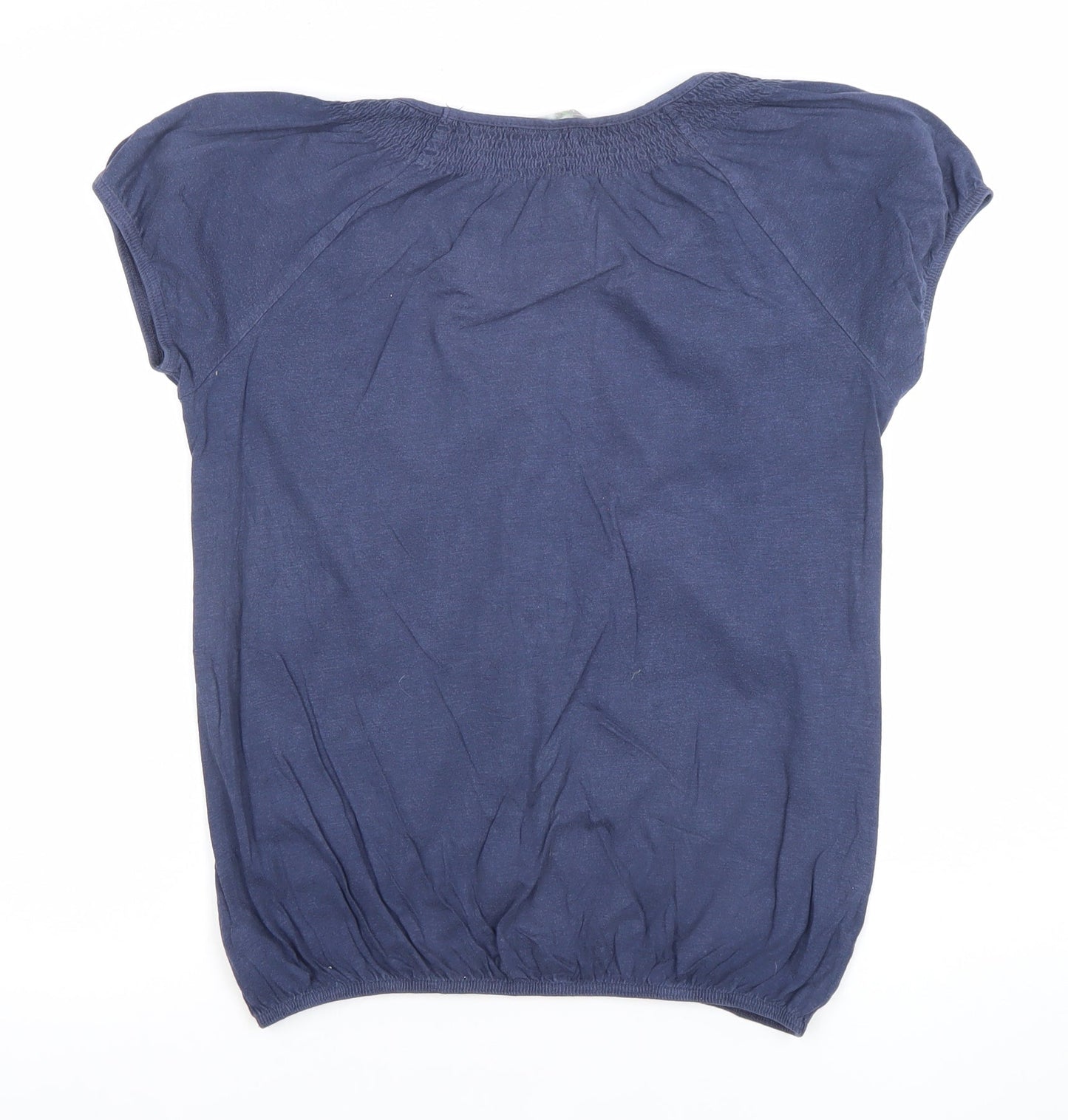 Marks and Spencer Women Blue Size 12 Short Sleeve Tunic Blouse