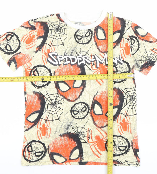 Next Boys Beige Spider-Man Short Sleeve Cotton T-Shirt 3 Years