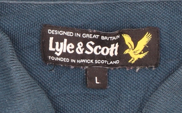 Lyle & Scott Men's Blue Cotton Polo Shirt Size L Classic Fit