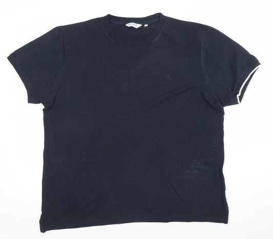 Nines Collection Men's Blue Cotton Crew Neck T-Shirt Size L