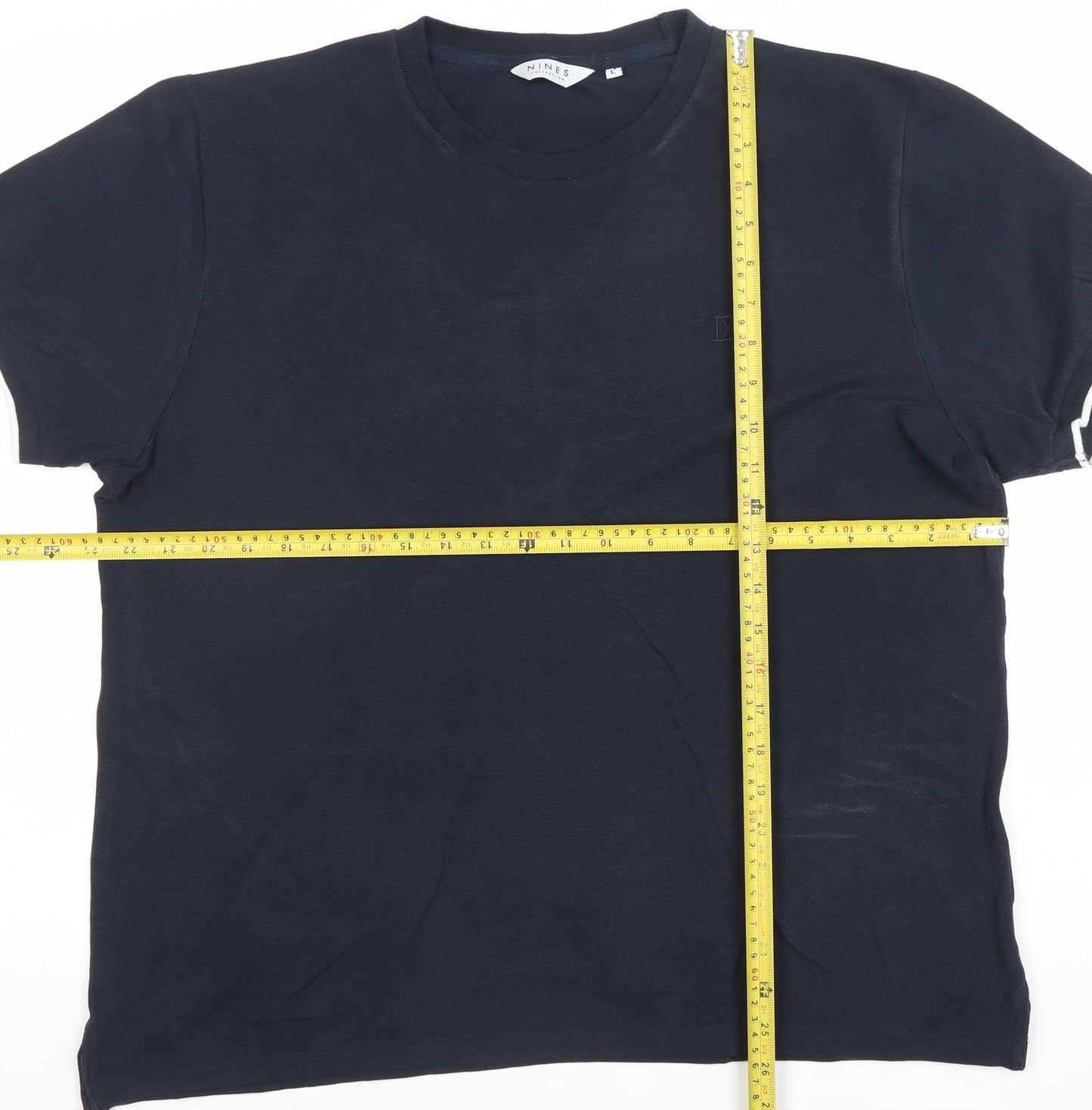 Nines Collection Men's Blue Cotton Crew Neck T-Shirt Size L
