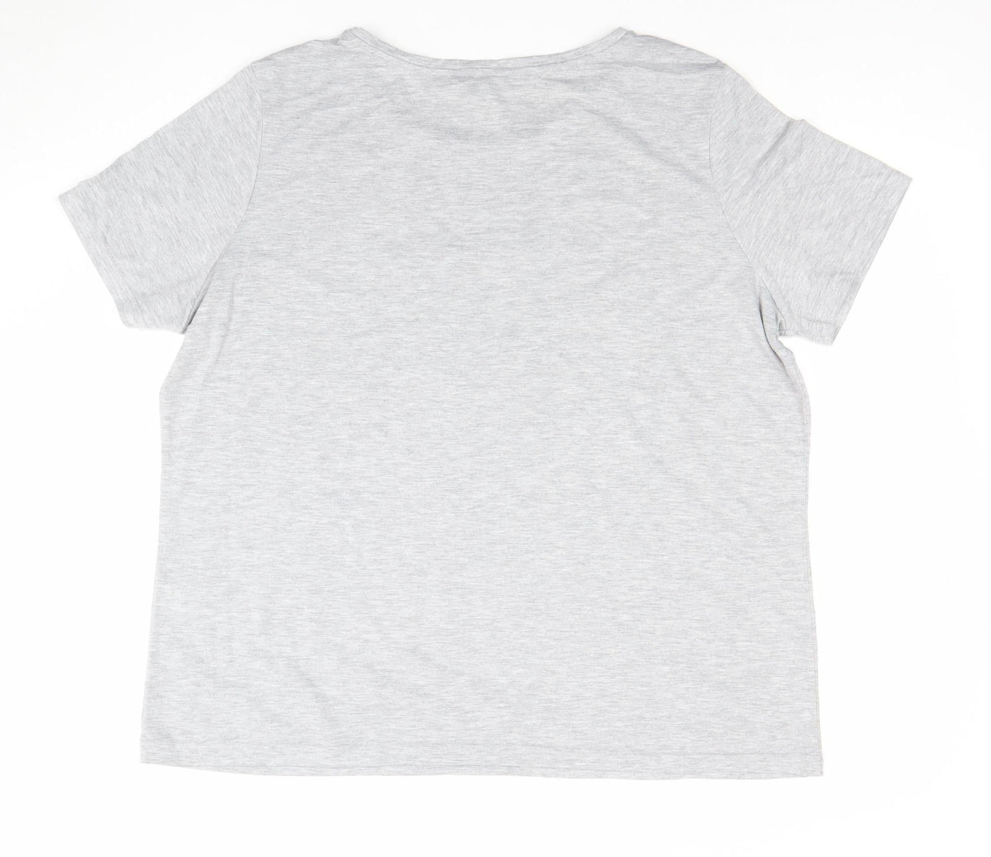 Dorothy Perkins Womens Grey Size 20 Cotton Blend Slogan T-Shirt
