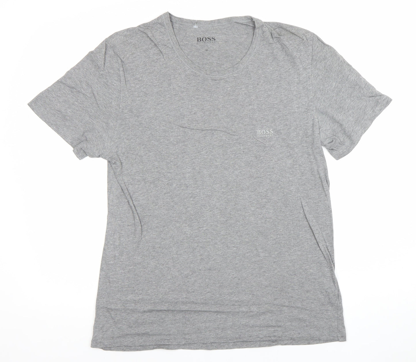 Hugo Boss Men's Grey Cotton Crew Neck Short Sleeve T-Shirt Size M