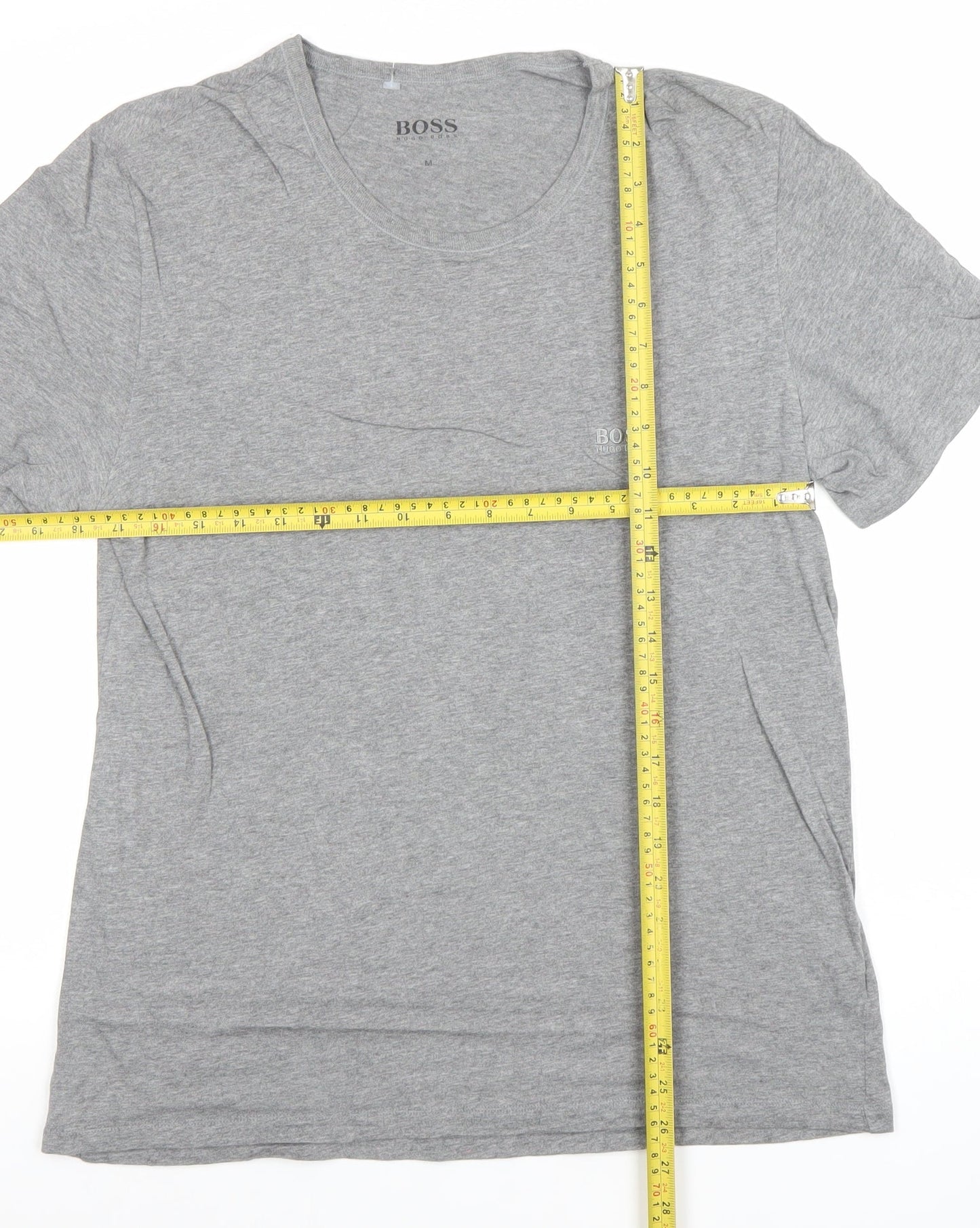 Hugo Boss Men's Grey Cotton Crew Neck Short Sleeve T-Shirt Size M