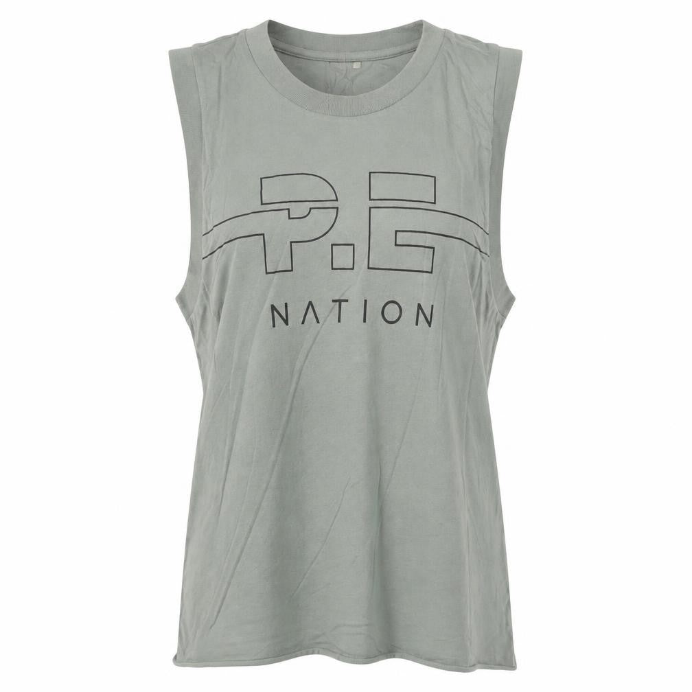 P.E Nation Women's Green Cotton Sleeveless Tank Top Size M