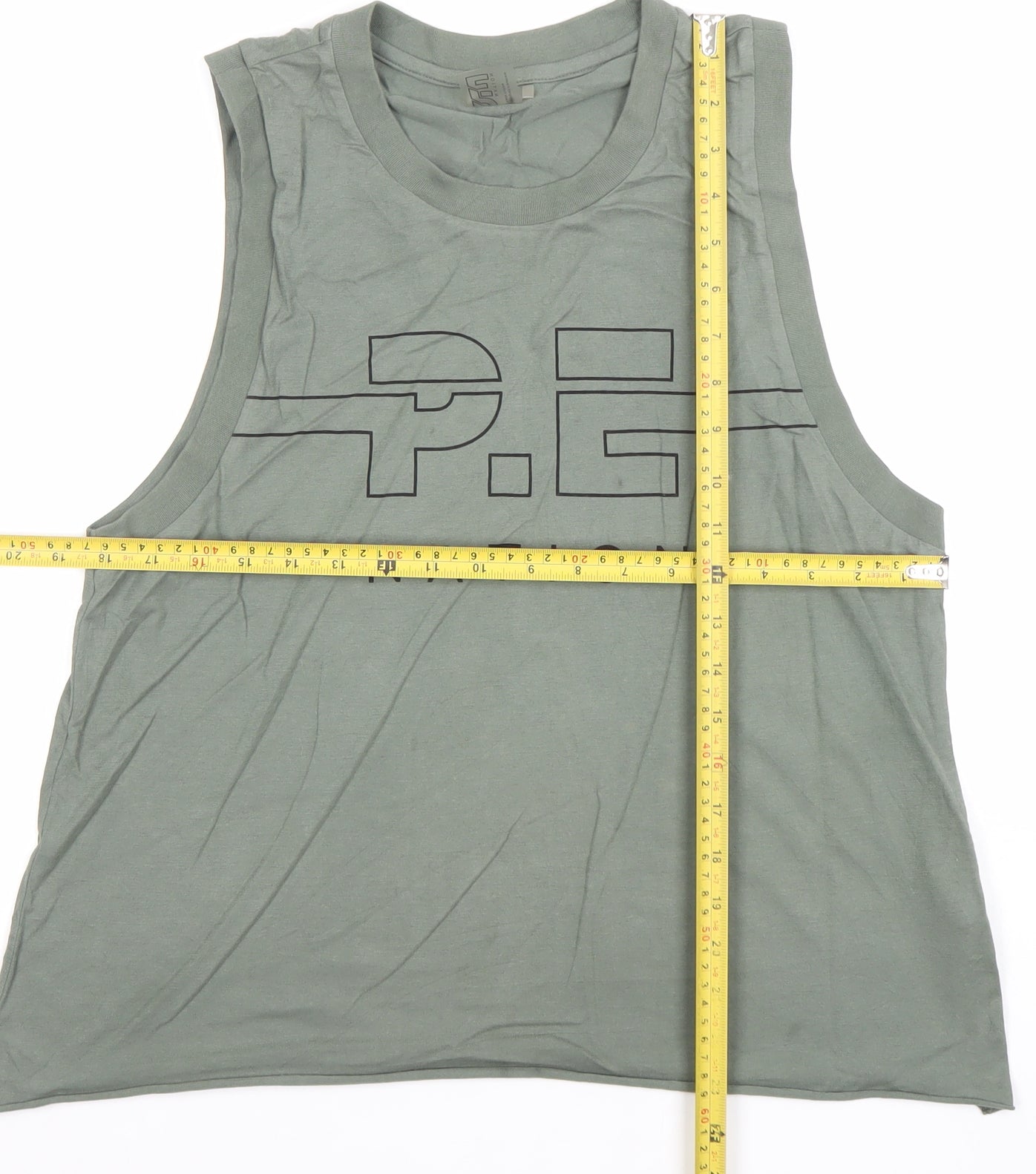 P.E Nation Women's Green Cotton Sleeveless Tank Top Size M