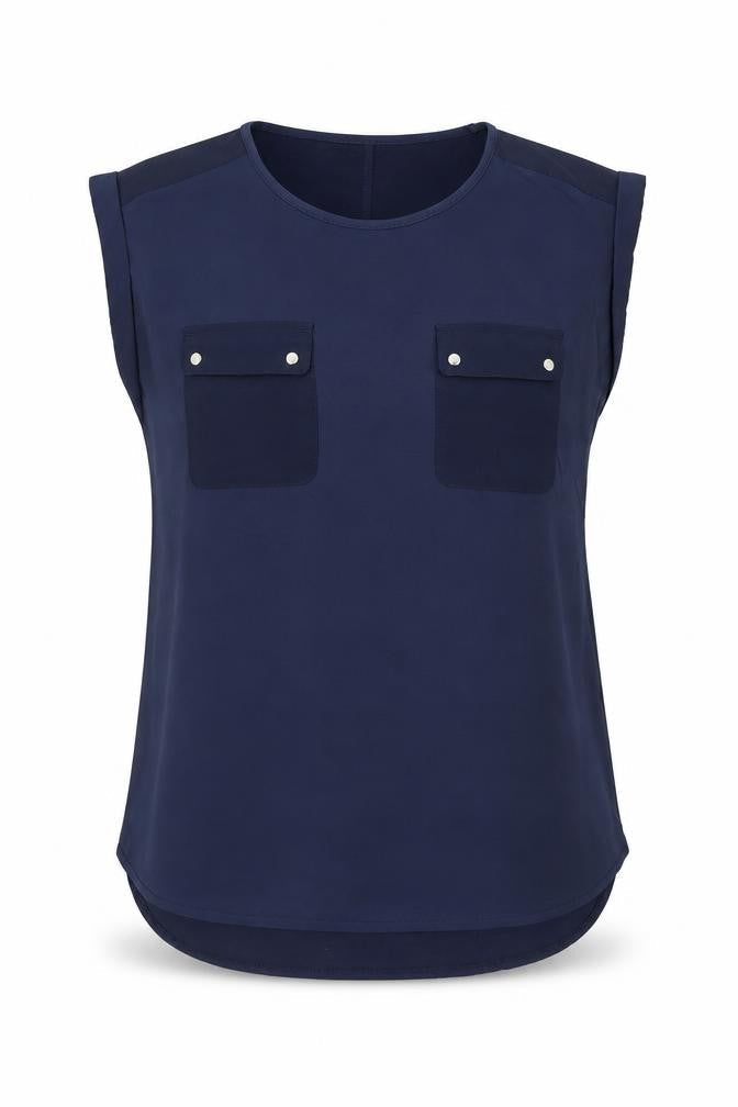 Oasis Women's Blue Sleeveless Chiffon Blouse Size M