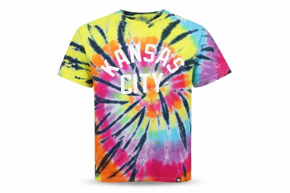 Made Mobb Men's Multicoloured Tie-Dye Kansas City Cotton Regular Fit T-Shirt Size M