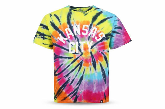 Made Mobb Men's Multicoloured Tie-Dye Kansas City Cotton Regular Fit T-Shirt Size M