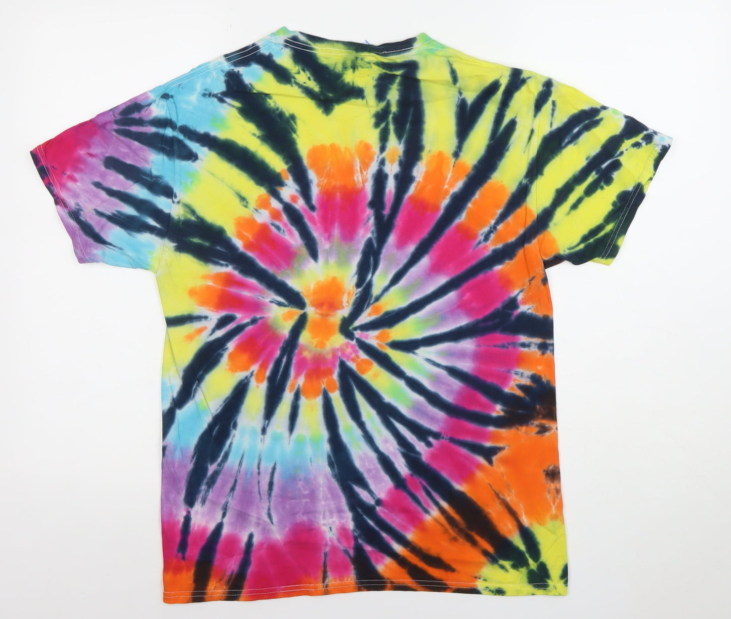 Made Mobb Men's Multicoloured Tie-Dye Kansas City Cotton Regular Fit T-Shirt Size M