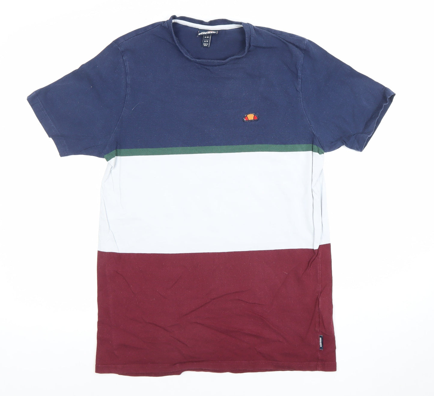 Ellesse Men's Multicoloured Colourblock Cotton T-Shirt UK M