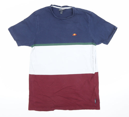 Ellesse Men's Multicoloured Colourblock Cotton T-Shirt UK M