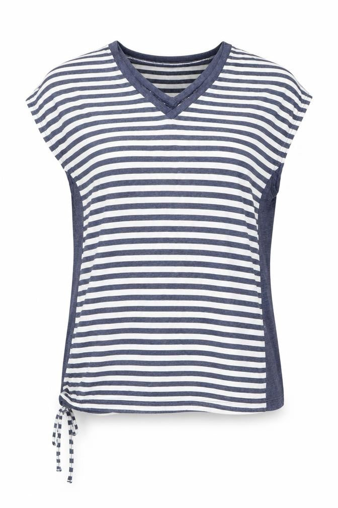 Next Women’s Blue White Striped V-Neck Short Sleeve T-Shirt Size 16