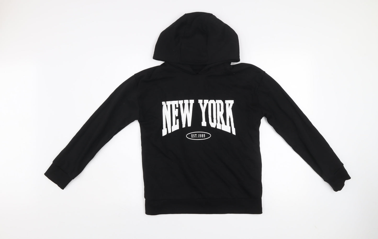 Dunnes Stores Womens Black New York Hoodie Size M Cotton Blend