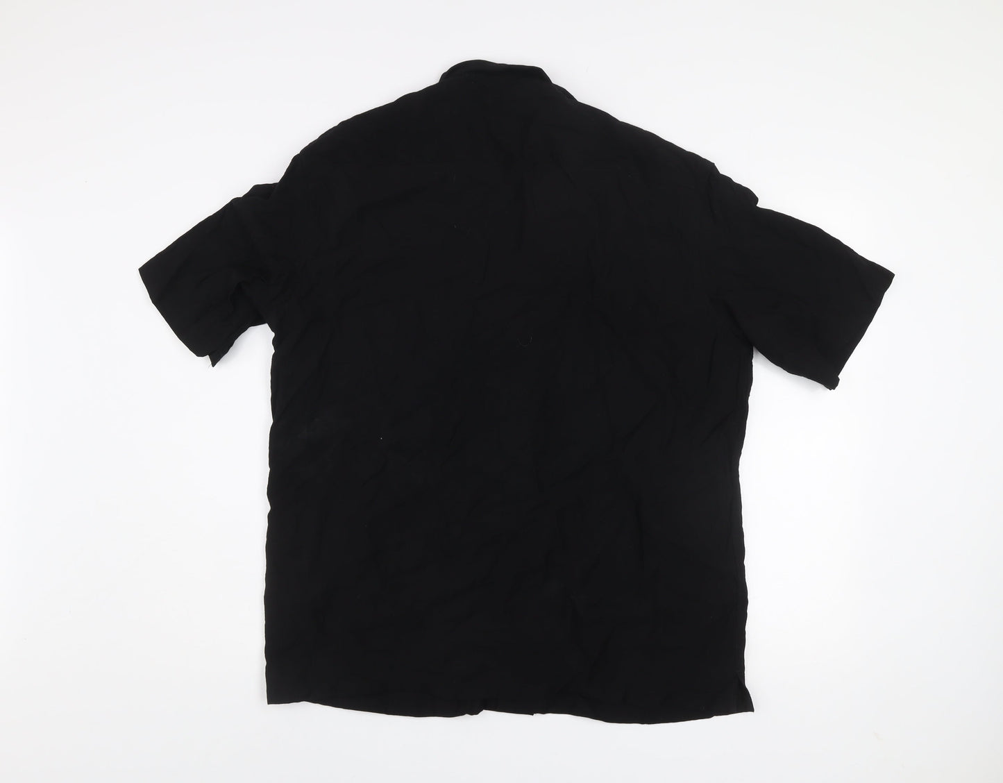Zara Men's Black XL Short Sleeve Regular Fit Button-Up Shirt