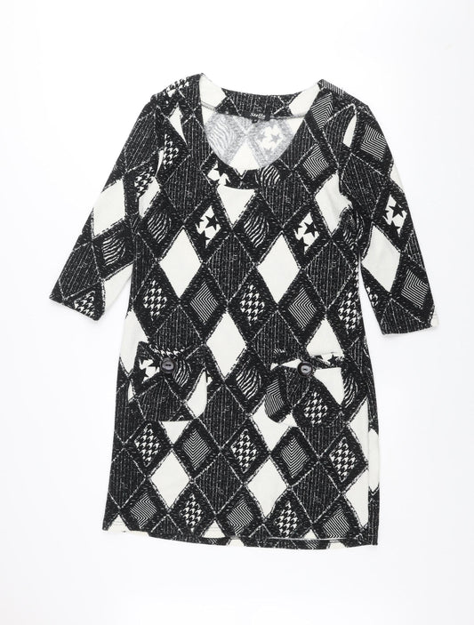 Stella Morgan Women’s Black Geometric Shift Dress Size 12