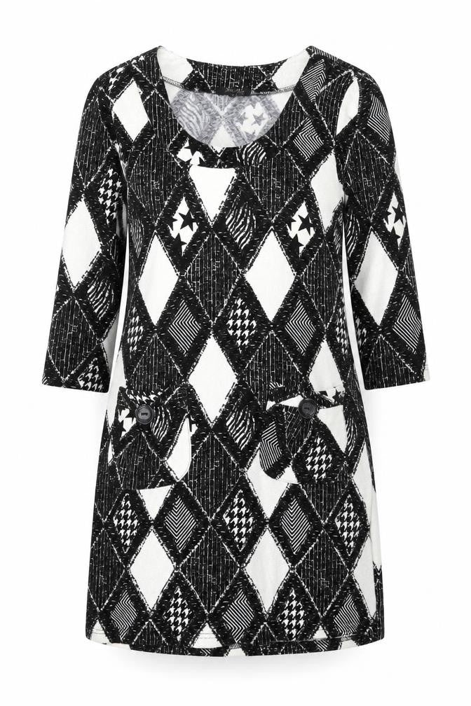 Stella Morgan Women’s Black Geometric Shift Dress Size 12
