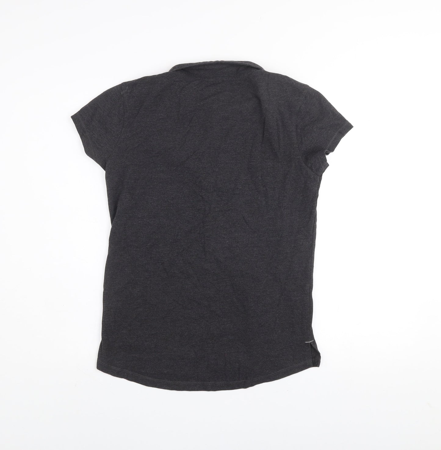 Donnay Women's Black Polo Shirt UK 14 Cotton Blend Casual Top