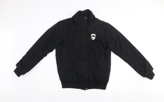 Requisite Girls Black 13 Years Bomber Jacket Equestrian Lined Waterproof