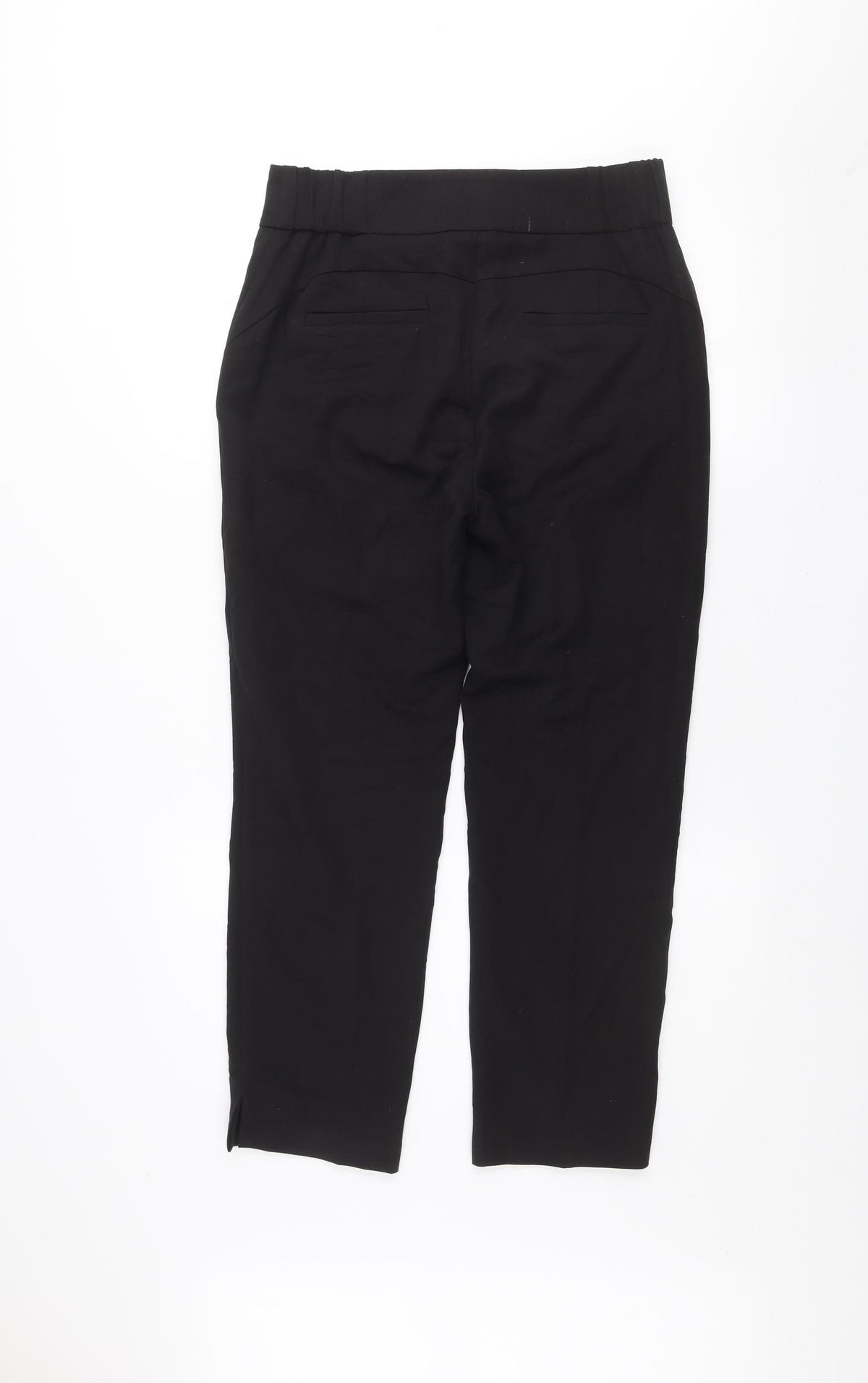 Next Womens Black Size 10 Regular Tapered Trousers Polyester Blend