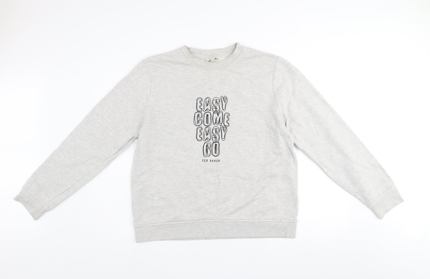 Ted Baker Women Grey Cotton Blend Pullover Sweatshirt Size 14