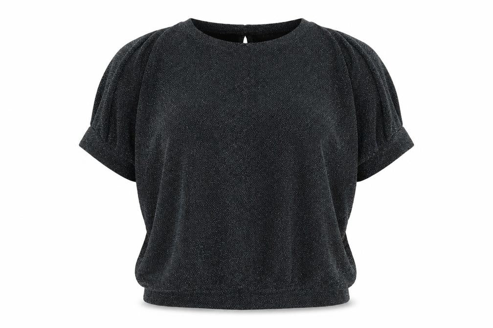 Latin Quarters Women's Black Glitter Tunic Blouse XL Jersey Party Top