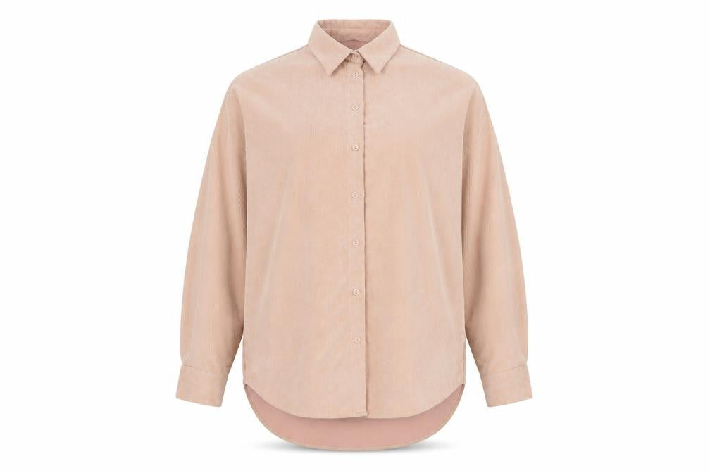 Zara Men’s Beige Corduroy Button-Up Shirt XS Relaxed Fit Long Sleeve