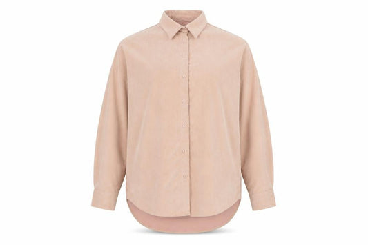 Zara Men’s Beige Corduroy Button-Up Shirt XS Relaxed Fit Long Sleeve