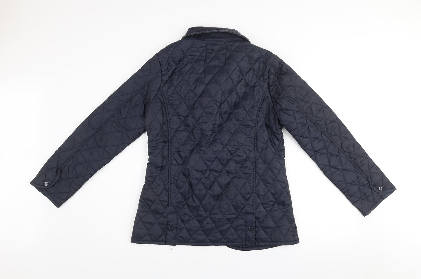 Miss 21 Women's Navy Quilted Jacket Size 10 Classic Mid-Length Coat