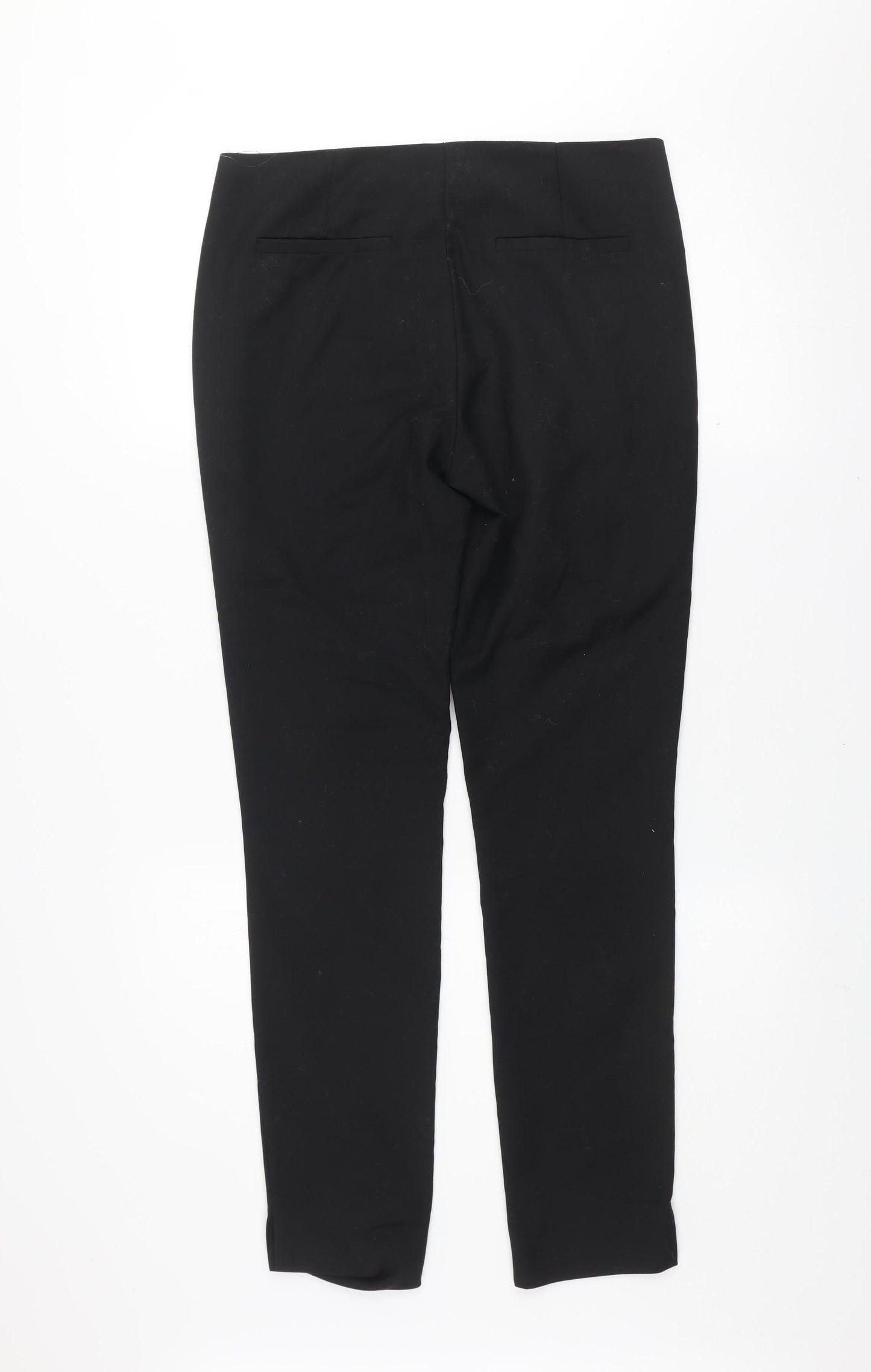 Savida Women’s Black Slim Fit Zip Detail Trousers UK 10