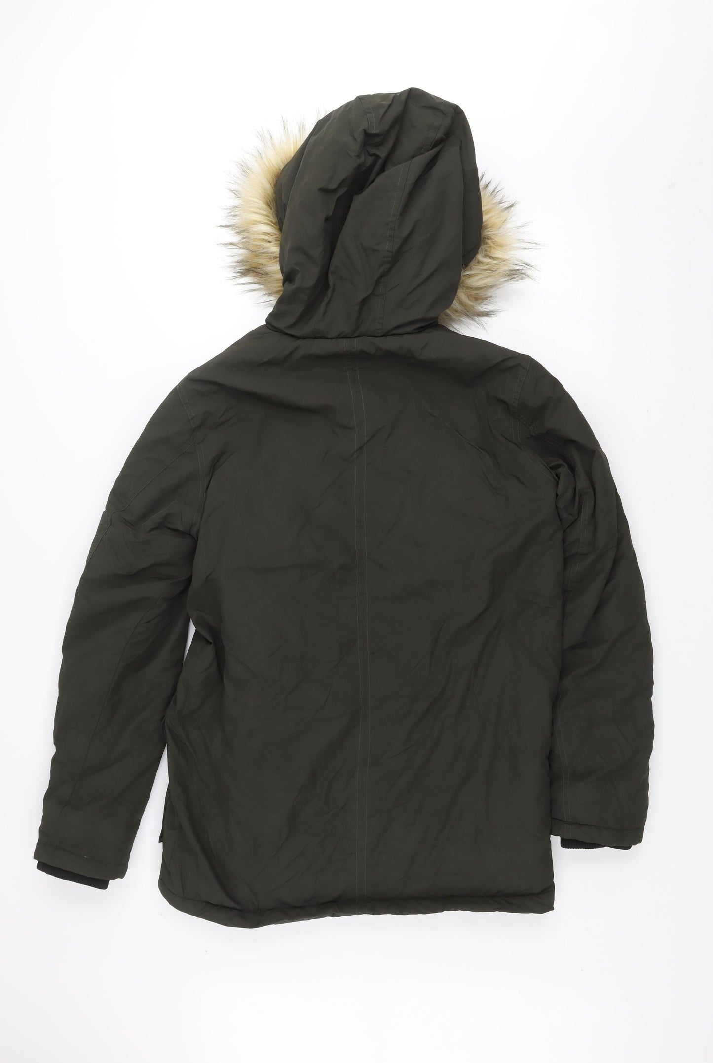 Fluid Womens Green XS Faux Fur Hooded Parka Jacket