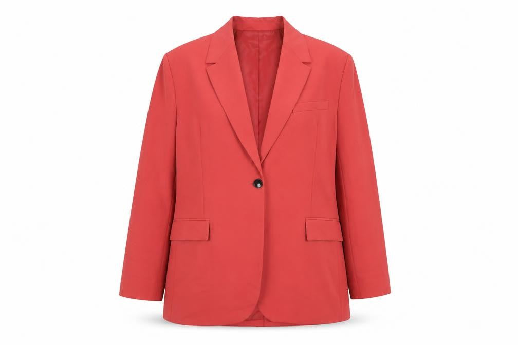 Zara Men's Red 2XL Classic Blazer Jacket Smart Twill Polyester