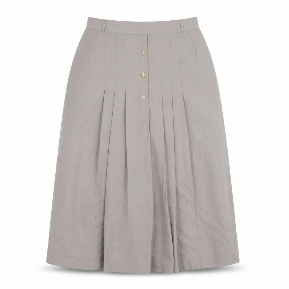 St Bernard Women Beige Size 16 Pleated Midi Wool Blend Skirt